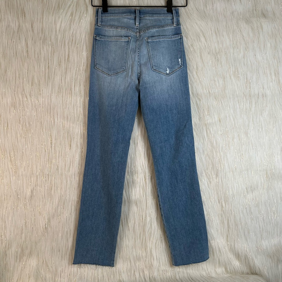 Frame Womens Le Sylvie Slender Straight Leg Jeans Blue Stretch Medium Wash 24 - Picture 4 of 11